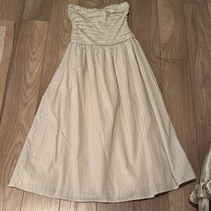 Elegant Cream Striped Dress